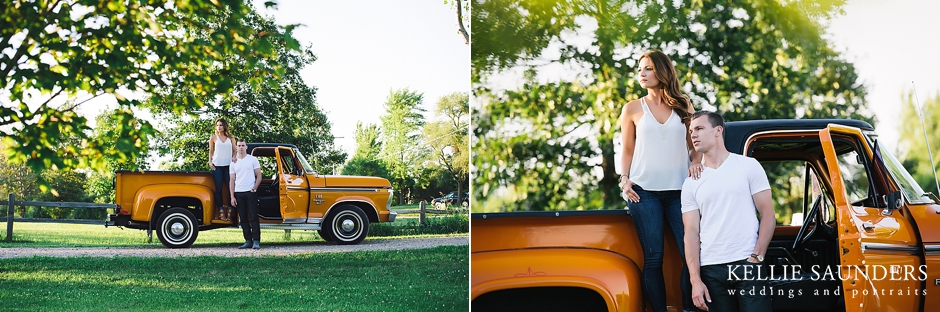 classic truck engagement pictures